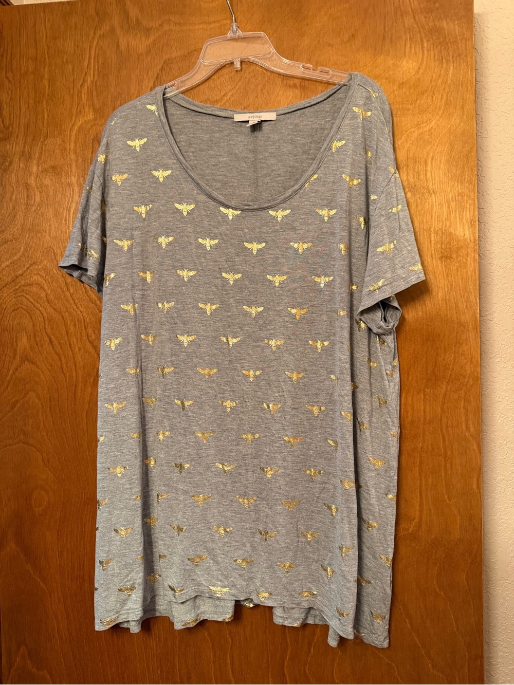 Sejour Gray Heather Knit Tee 2X
